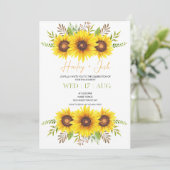 Engagement Party,Sunflower,Yellow Green Wedding Kaart (Staand voorkant)