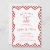 Engagement Party That’s Amore Italian Red Gingham Kaart (Voorkant)
