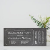 Engagement Party Ticket Krijtbord Rustieke Uitnodi Kaart (Staand voorkant)