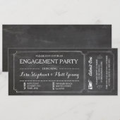 Engagement Party Ticket Krijtbord Rustieke Uitnodi Kaart (Voorkant / Achterkant)