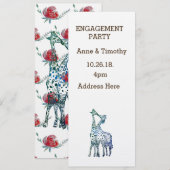 Engagement Party Uitnodiging Kaart Kunst Tekening (Voorkant / Achterkant)