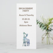 Engagement Party Uitnodiging Kaart Kunst Tekening (Staand voorkant)