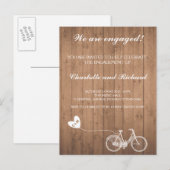 Engagement party uitnodiging romantische fiets (Voorkant / Achterkant)