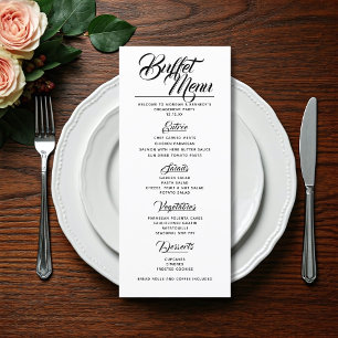 Engagement Party Wedding Buffet Menu Kaart