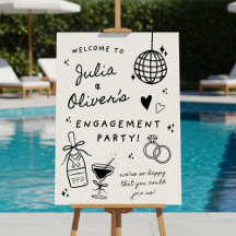 Engagement Party Welcome Sign, Custom Champagne 