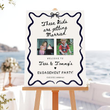 Engagement Party Welcome Sign Sjabloon Bewerkbaar