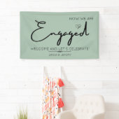Engagement party welkome banner sage green (Insitu)