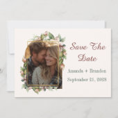 Engagement Save The Date Boho Floral Arch Photo (Devant)
