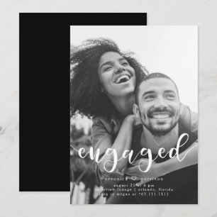 Engagement Simple Typography Engagement Party Phot Kaart