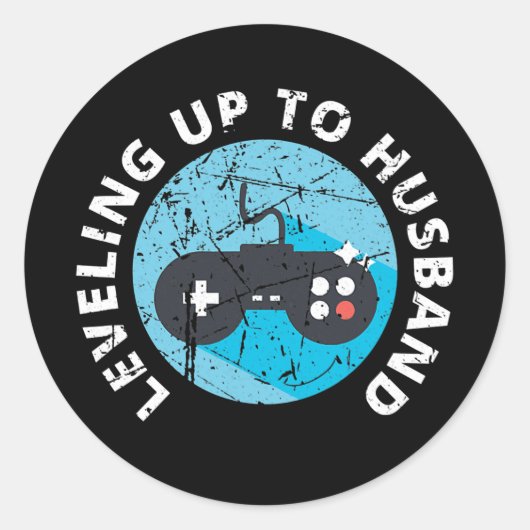 Engagement T Fiancee T for Groom Video Game She Ronde Sticker (Voorkant)