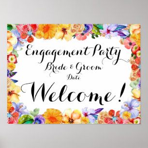 Engagement Tropical, Panneau de mariage / Affiche