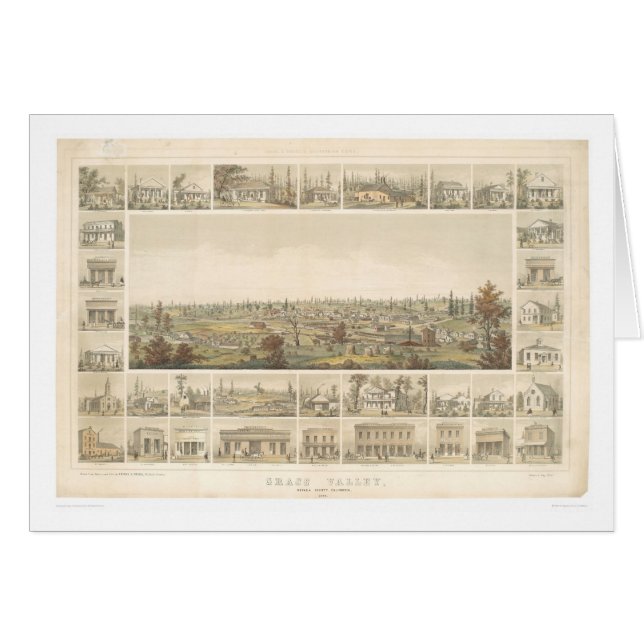 Engazonnez la vallée, la carte panoramique 1858 (Devant horizontal)