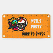 Enge aanpasbare schedel Halloween Banner (Horizontaal)