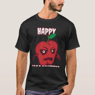 Enge appel gelukkig halloween Mannen vrouwen jonge T-shirt