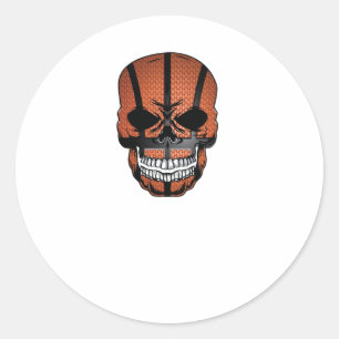 Enge Basketbal Skull Face Ronde Sticker