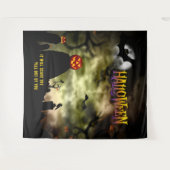 Enge Begraafplaats Halloween Party Achtergrond Wandkleed (Voorkant (horizontaal))
