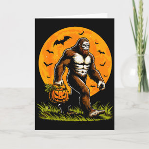 Enge Bigfoot Halloween Pompoen Grappige Halloween Kaart