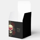Enge bloemendonkere humeurige gotische schedel hal bedankdoosjes (Geopend)