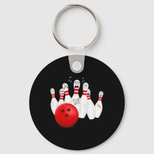 Enge bowlingspelden. Grappig bowlingcadeau Sleutelhanger