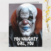 ENGE BOZE CLOWN VOOR HAAR KNUFFEL FUNNY KAARTEN (Gele Bloem)