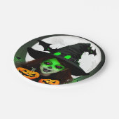 Enge boze heks Halloween feest Papieren Bordje (Gekanteld)