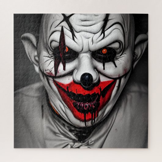 Enge boze lachende clown legpuzzel (Verticaal)