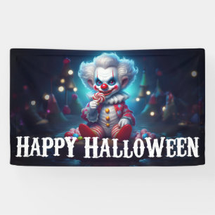 Enge Clown Happy Halloween Spandoek