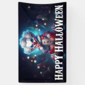 Enge Clown Happy Halloween Spandoek (Verticaal)