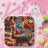 Enge Clown met Jack O' Lantern Halloween Papieren Bordje (Feest)
