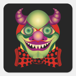 Enge Clown ontzettend gruwelijke en schattige stic Vierkante Sticker