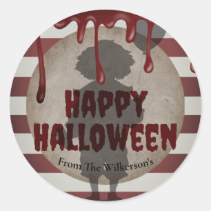 Enge Clown Shadow Creepy Carnaval Halloween Ronde Sticker