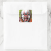 enge clown vierkante sticker (Tas)