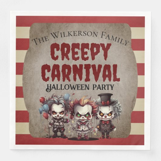 Enge Clowns Halloween Carnaval Party Servet (Voorkant)