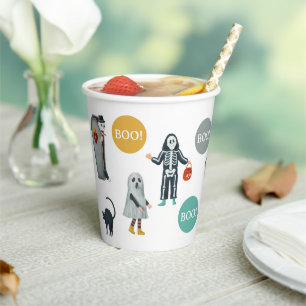 Enge Cute Halloween   Kinderen Trick-or-Treat Fees Papieren Bekers