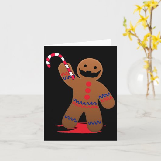 Enge dood peperkoek man voor Halloween Kaart (Gele Bloem)