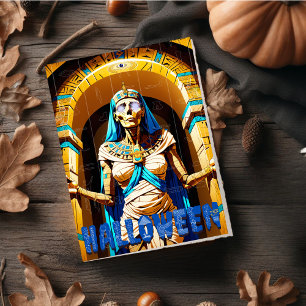 Enge Egyptische Mummie Halloween Feestdagenkaart