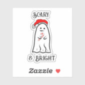 Enge en Bright Candy Cane Ghost Sticker (Vel)