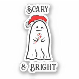 Enge en Bright Candy Cane Ghost Sticker
