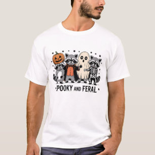Enge en verwilderde grappige Halloween wasbeer T-shirt