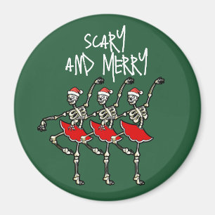 Enge en vrolijke Kerstmis schedel skelet ballerina Magneet