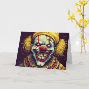 Enge Funhouse Carnaval Clown Happy Halloween Kaart