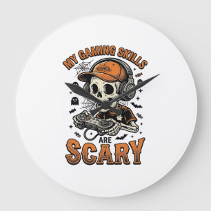 Enge gamer skelet vintage Halloween shirt ontwerp Grote Klok