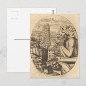 enge gargoyle kijken over de stad briefkaart (Voorkant / Achterkant)