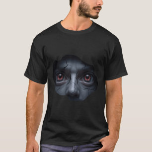 Enge gezicht gluren - Grappige maag illusie Horror T-shirt
