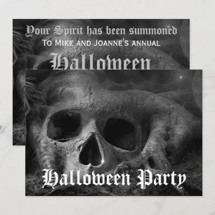 Enge gotische schedel Halloween-feestje Kaart