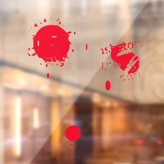 Enge grappige rode druppelen bloed spooky Hallowee Raamsticker (Vel 2)