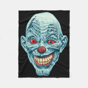 Enge griezelige clown gezicht Halloween horror gra Fleece Deken