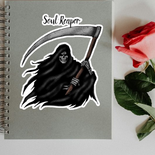 Enge Grim Reaper Halloween Vinyl Sticker