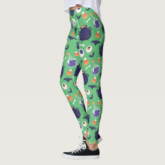Enge groene Halloween Leggings (Links)