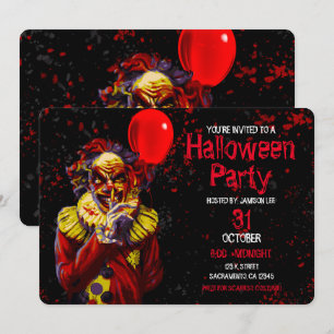 Enge Halloween Clown Kostuum Feestje Kaart